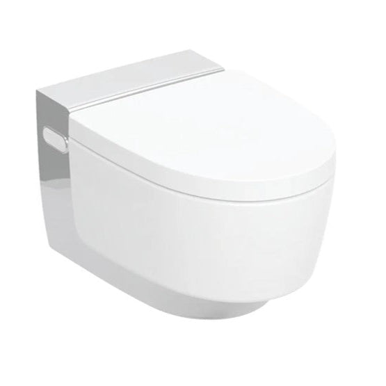 Geberit Aquaclean Mera Wall Hung WC Complete Solution With Shower Toilet Seat & Cover Bright Chrome Plat 146.214.21.1
