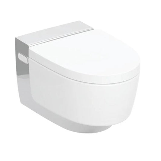 Geberit Aquaclean Mera Wall Hung WC Complete Solution With Shower Toilet Seat & Cover  Bright Chrome Plat 146.214.21.1