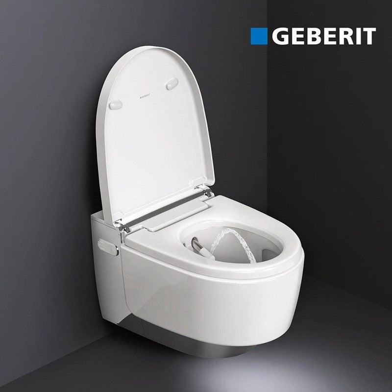 Geberit Aquaclean Mera Wall Hung WC Complete Solution With Shower Toilet Seat & Cover Bright Chrome Plat 146.214.21.1