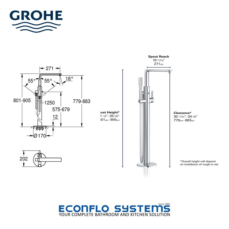Grohe
Lineare Freestanding
Single Lever Bath Mixer
23792001