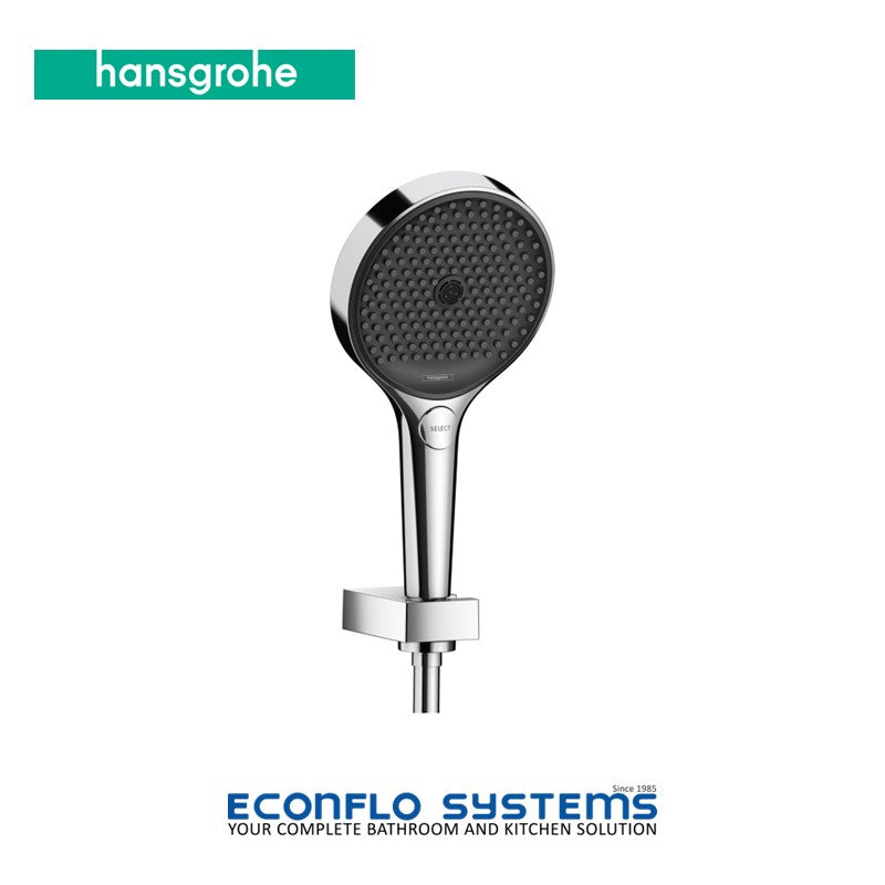 Hansgrohe Rainfinity hand shower set with three spray options and chrome finish