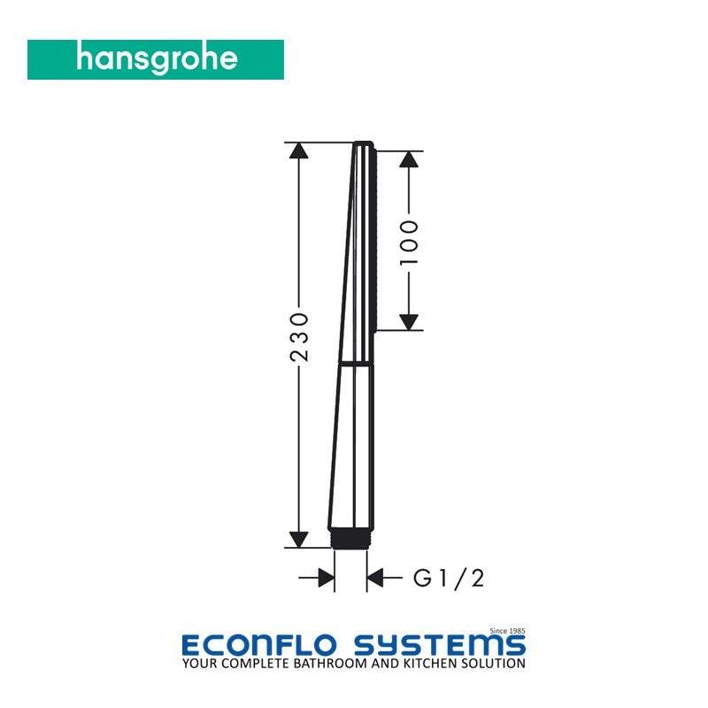 Hansgrohe Rainfinity Baton Hand Shower 26866000 Dimensions
