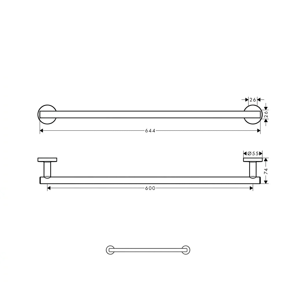 Hansgrohe Logis Universal Single Towel Holder (Chrome) 41716000