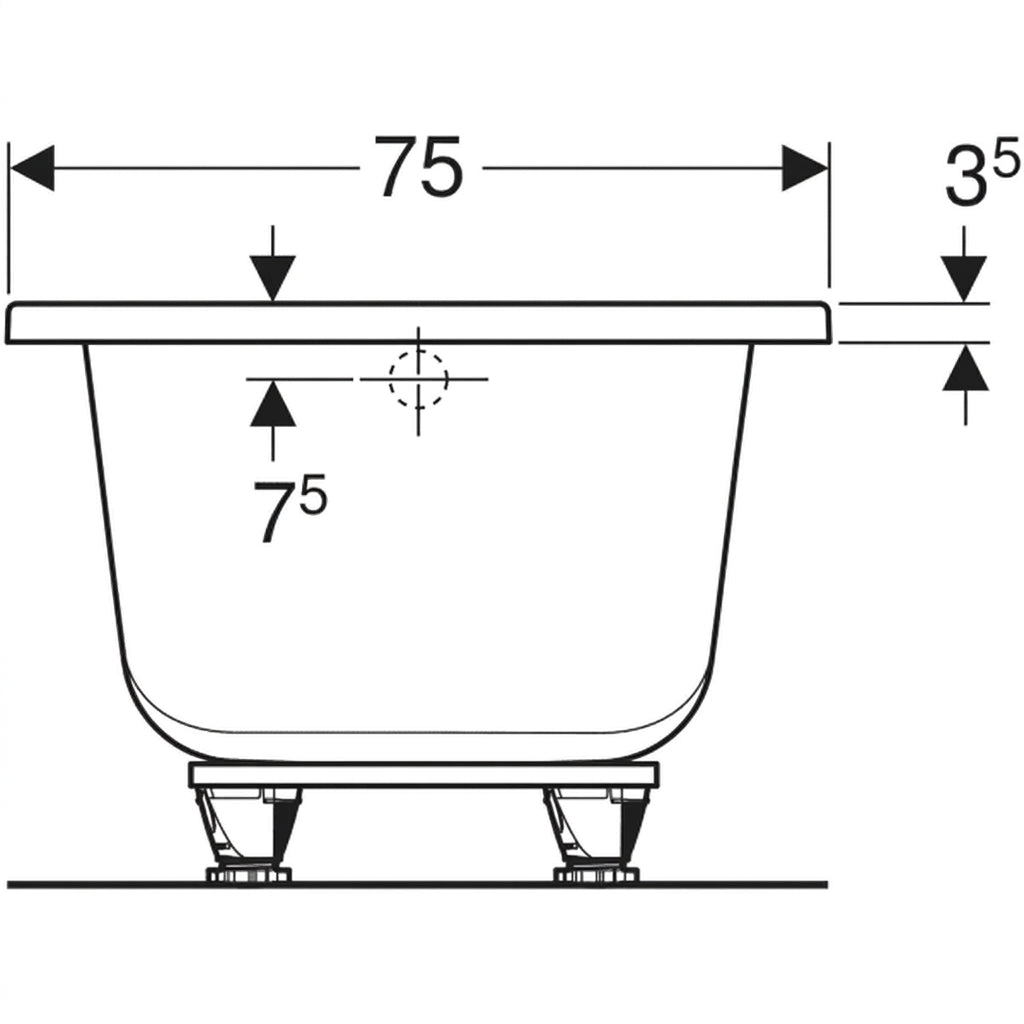 Geberit Supero Built-In Bathtub 554.103.01.1