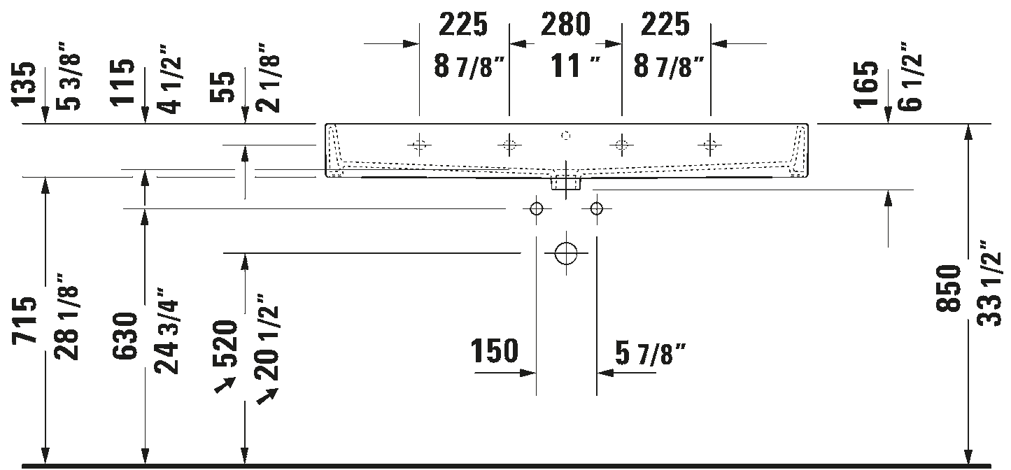 Duravit Vero Air Wall-Mounted Washbasin 2350120000 | 2350120026
