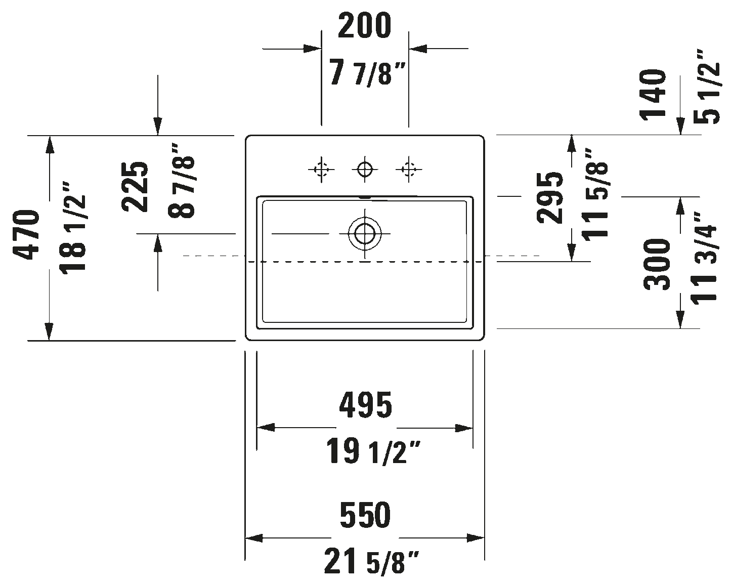 Duravit Vero Air Semi-Recessed Basin 0382550000