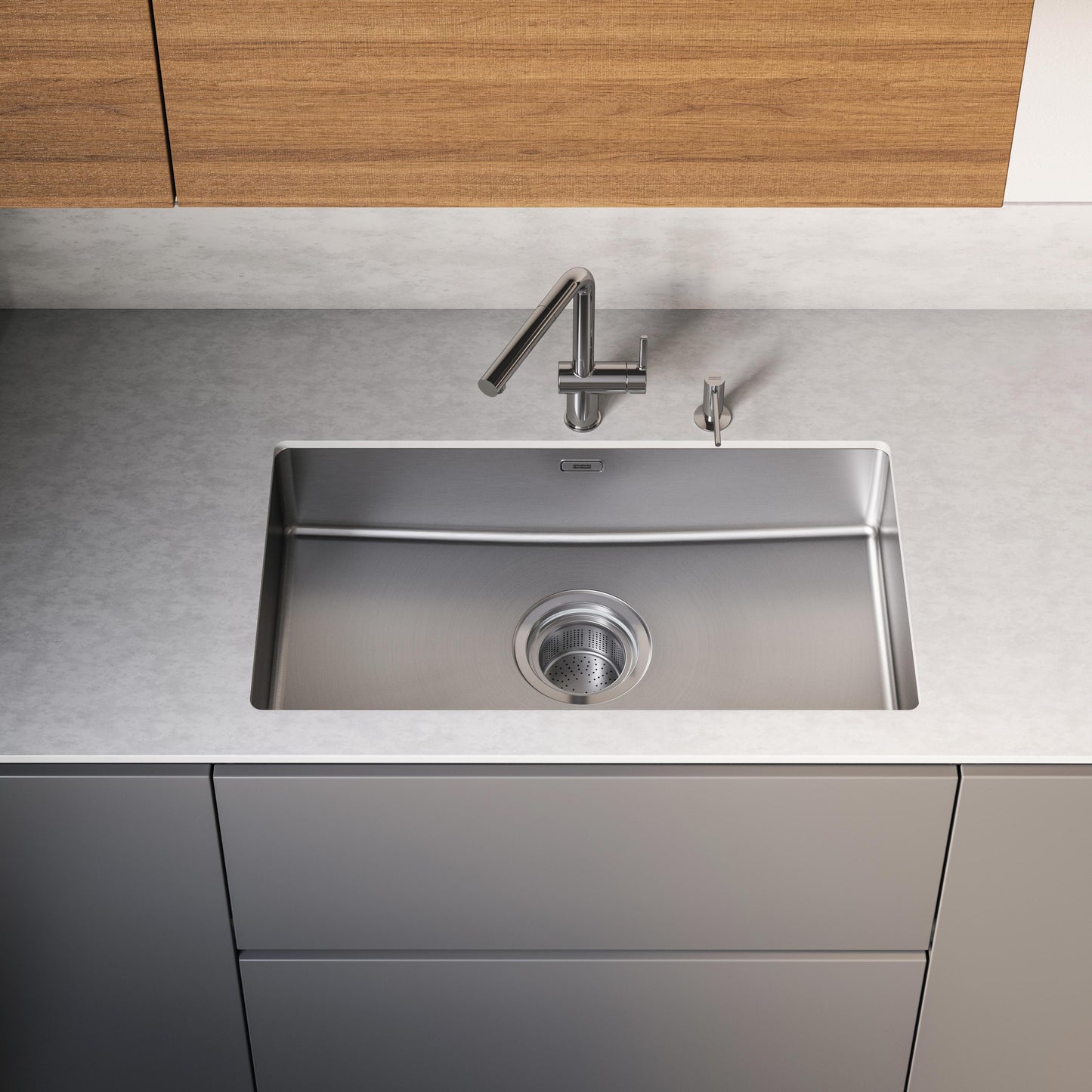 Franke Maris Quiet Kitchen Sink Stainless Steel Single Bowl MQX 110-82