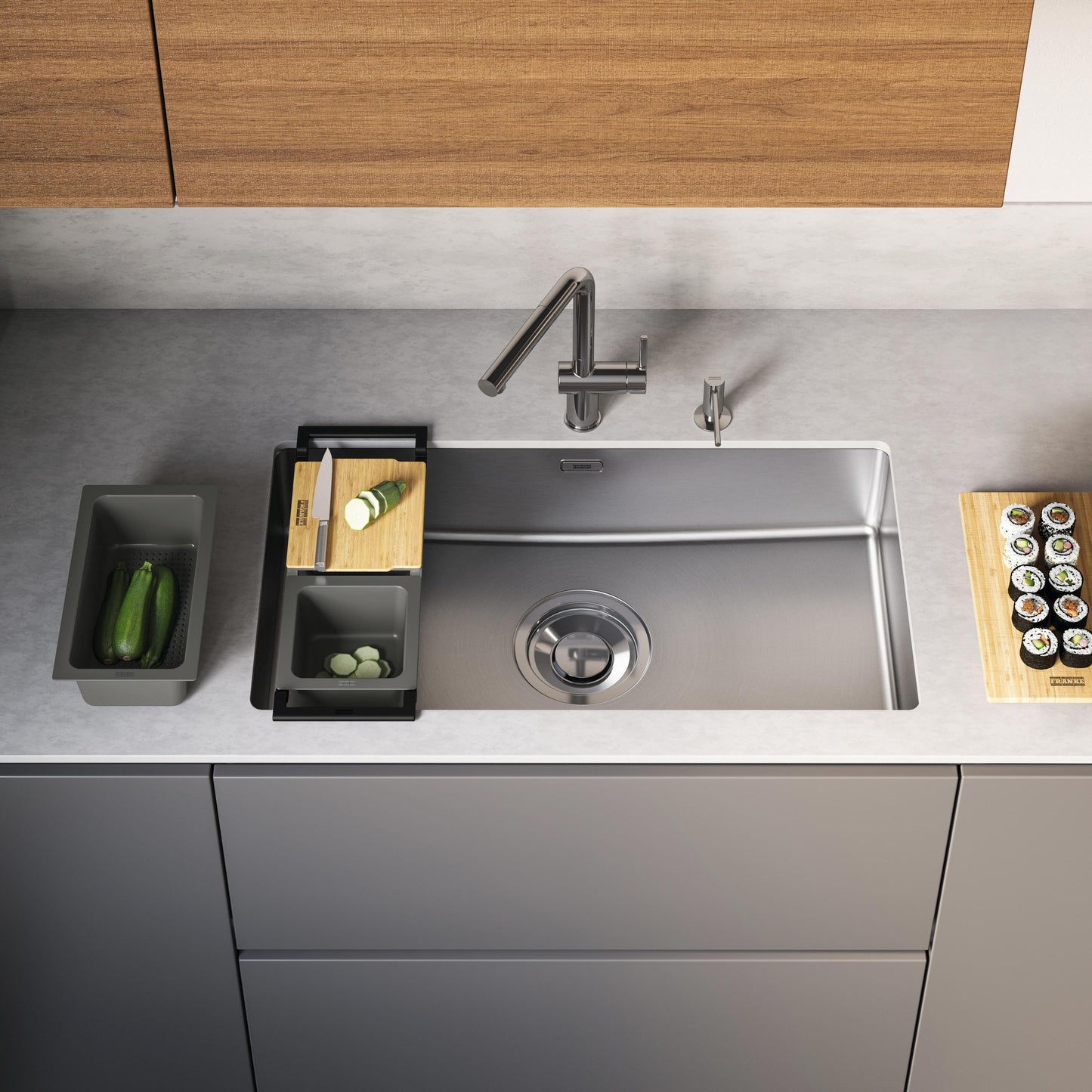Franke Maris Quiet Kitchen Sink Stainless Steel Single Bowl MQX 110-82