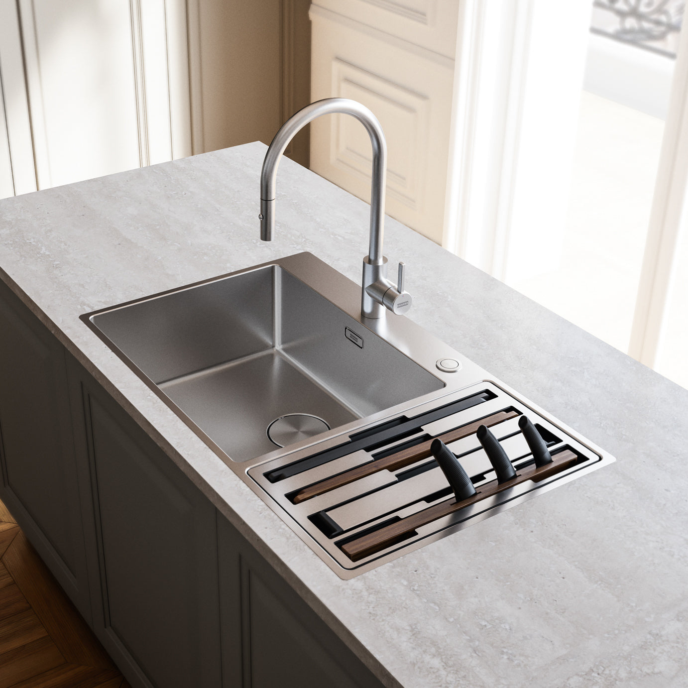 Franke Box Center Kitchen Sink Stainless Steel Double Bowl BWX 220-54