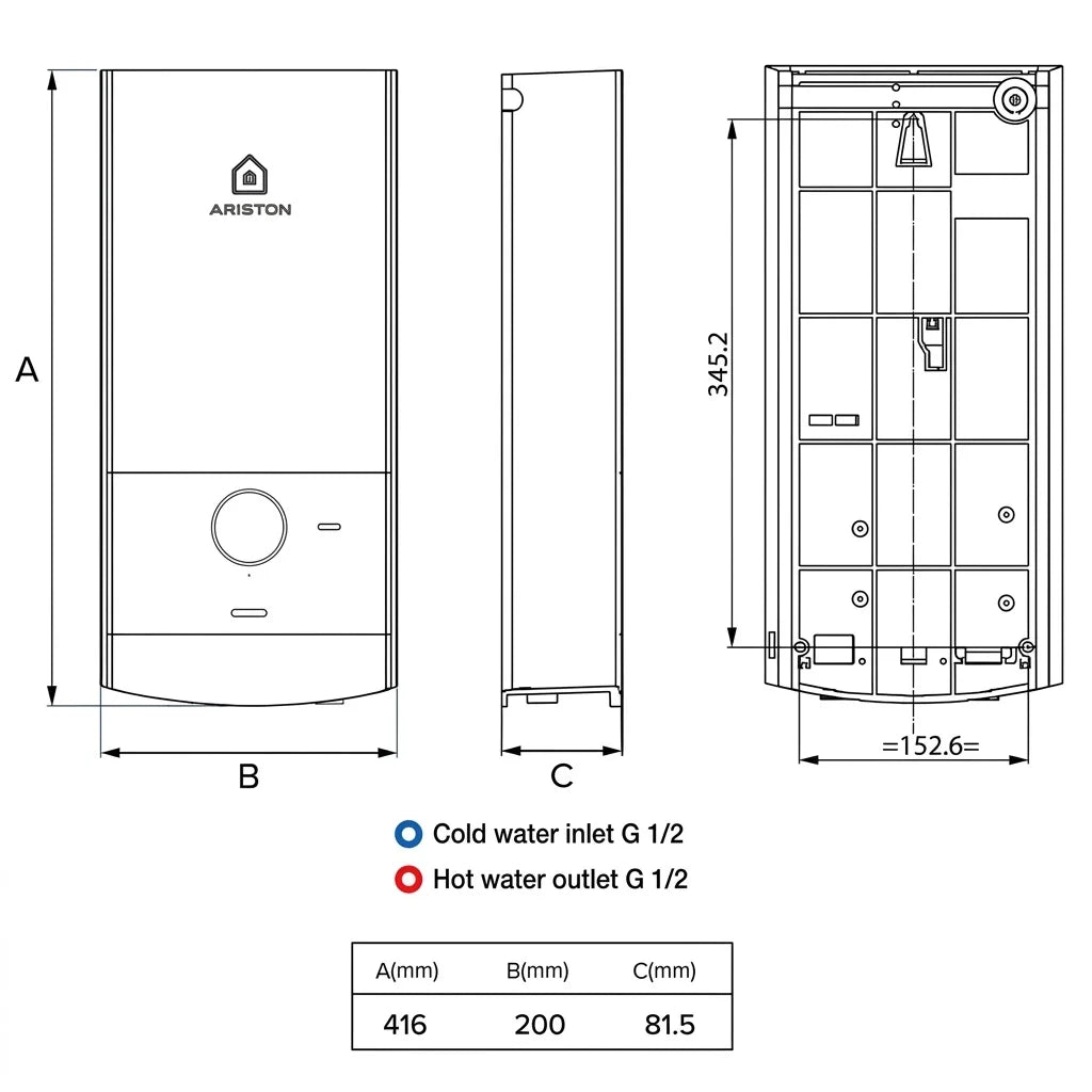 Ariston Aures Top Instant Water Heater 3195405