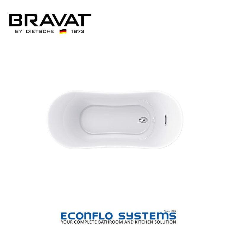 Bravat Freestanding Bathtub B25527TW-1W acrylic 1.5m sleek modern design