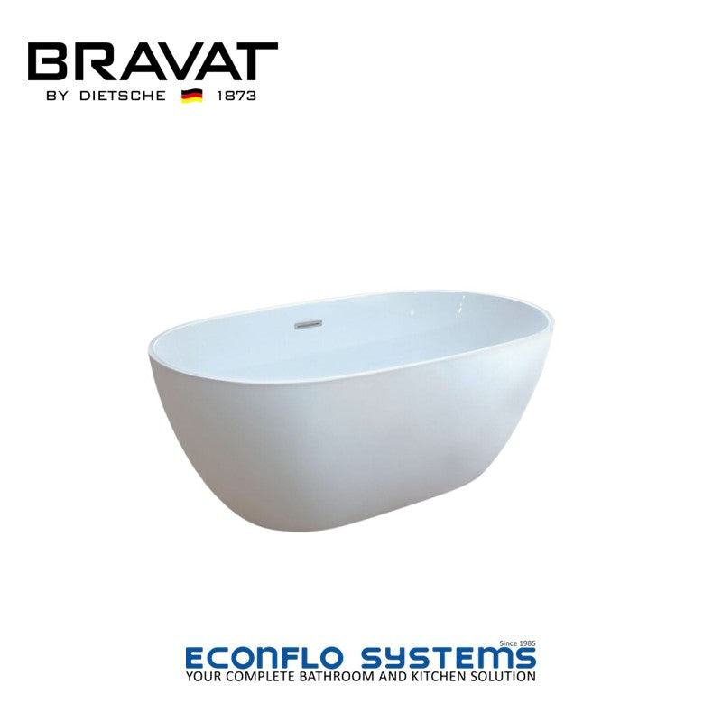 Bravat freestanding acrylic bathtub 1.5m modern spacious design white
