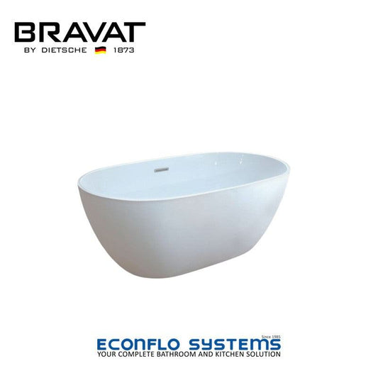 Bravat freestanding acrylic bathtub 1.5m modern spacious design white