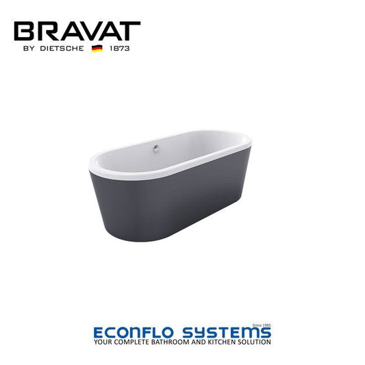 Bravat Freestanding Bathtub B25801TW-1K black acrylic modern design
