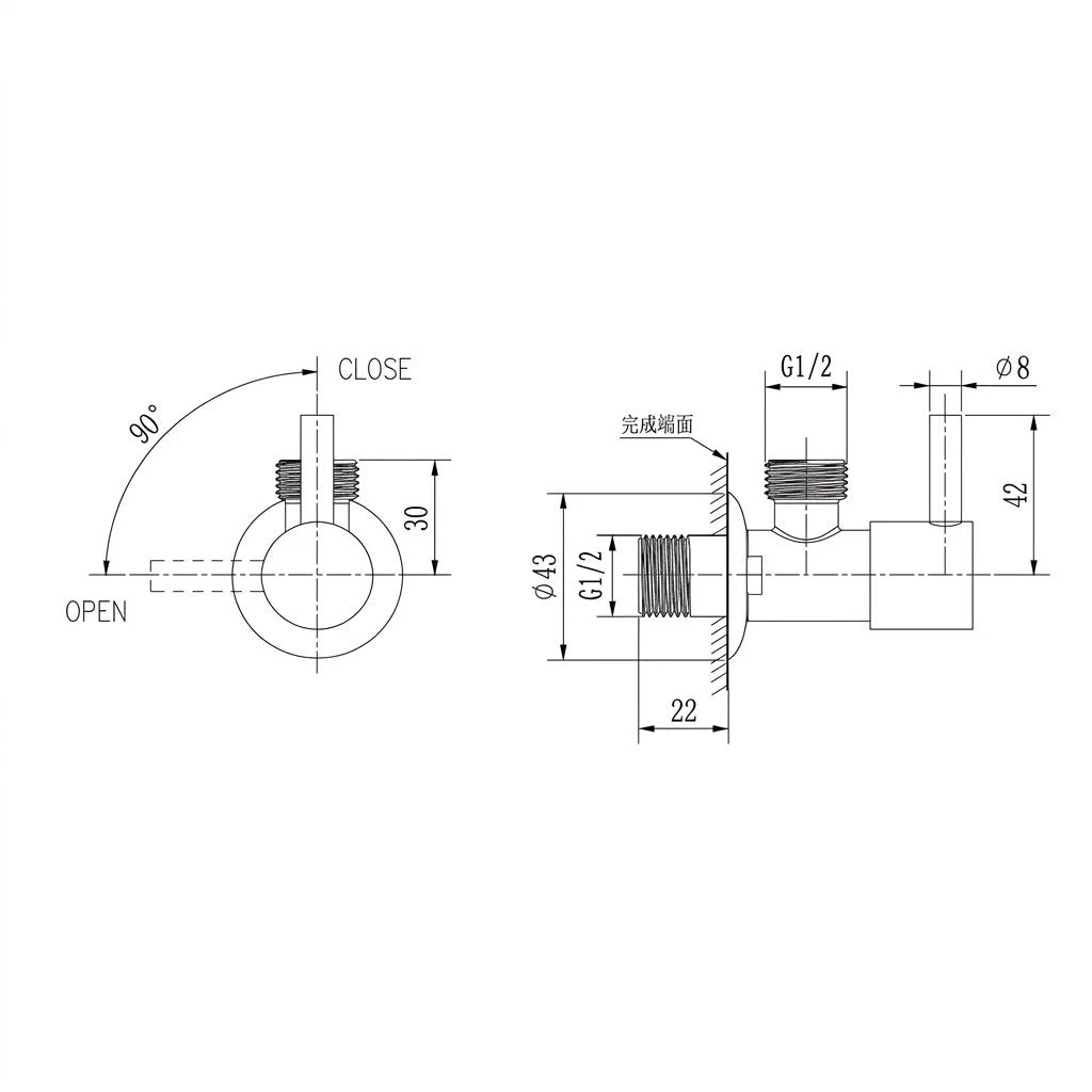 Bravat Single Stick Angle Valve D503C