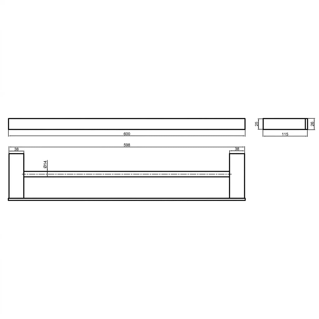 Bravat Double Towel Rail D7799CP-ENG