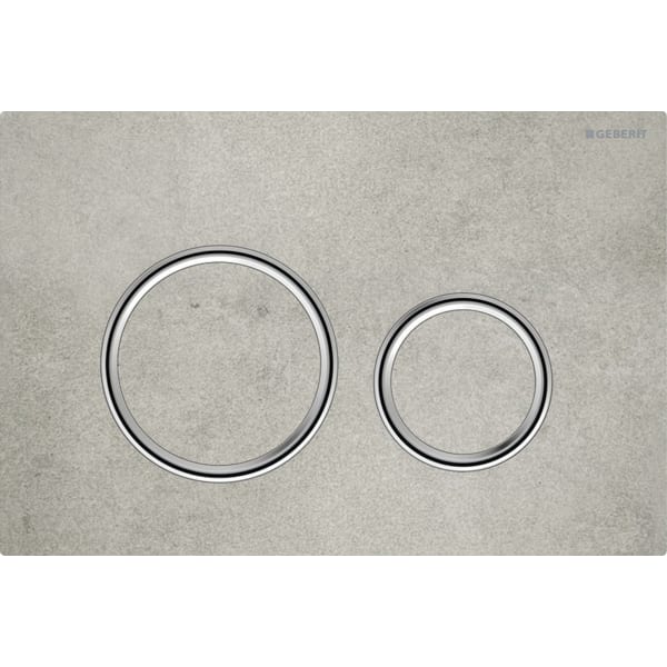 Geberit Sigma 21 with Dual Flush Actuator 115.884.JV.1 Concrete / Concrete / Chrome