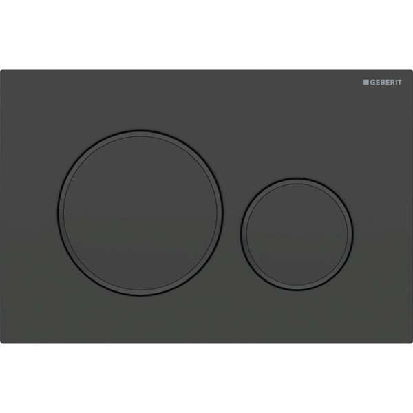 Geberit Sigma 20 with Dual Flush Actuator 115.882.16.1 Matt Black / Matt Black / Black (easy-to-clean)