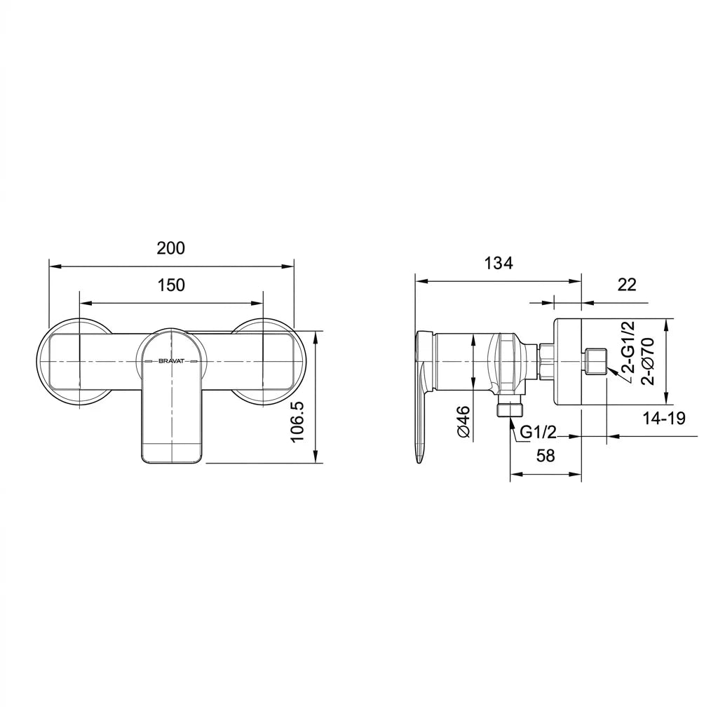 Bravat Eddie Single Lever Shower Mixer F9369402CP-01-ENG