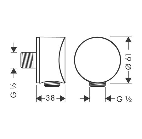 Hansgrohe FixFit S Wall Outlet with Non-Return Valve Matt Black 26453670