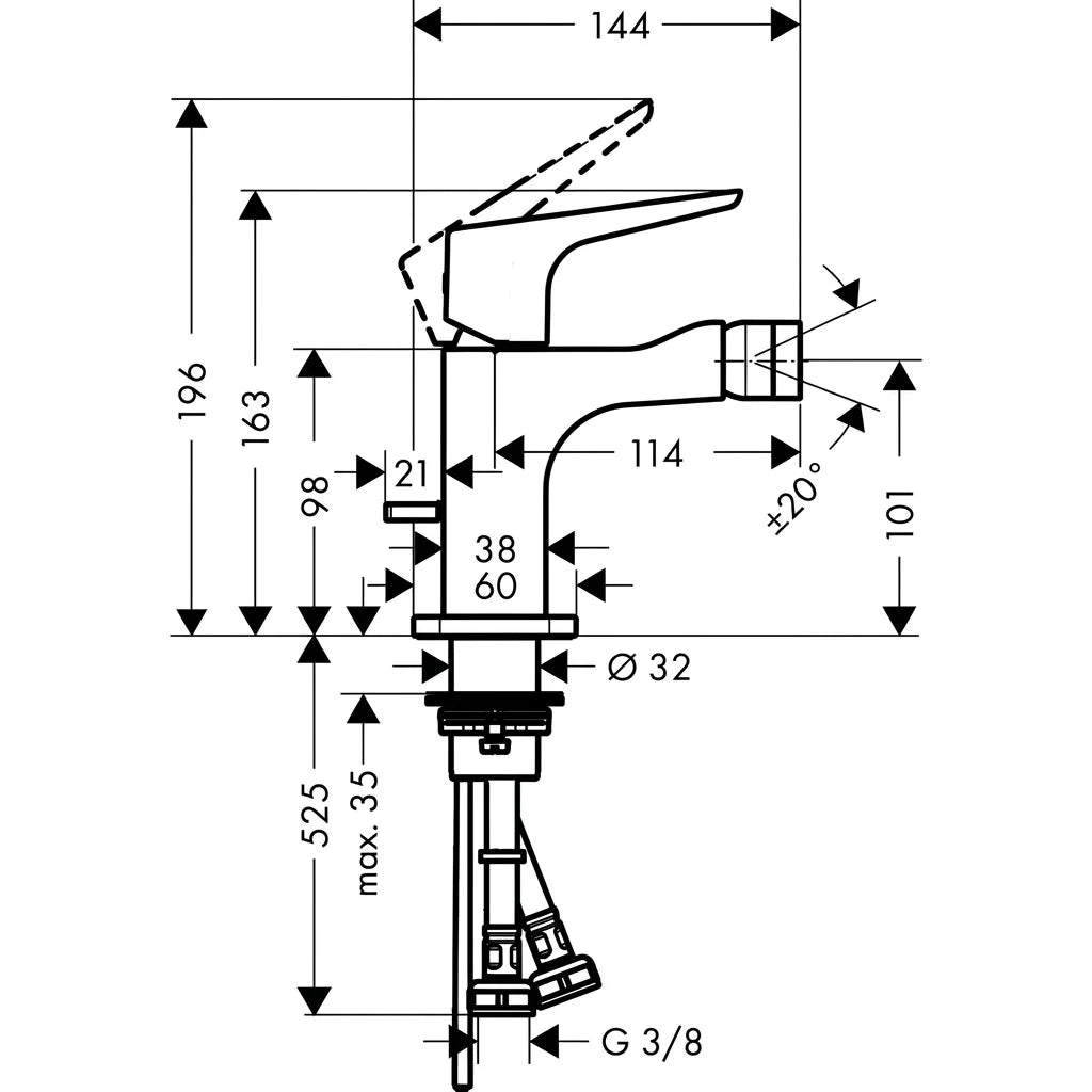 Axor Citterio E Single Lever Bidet Mixer 36121000