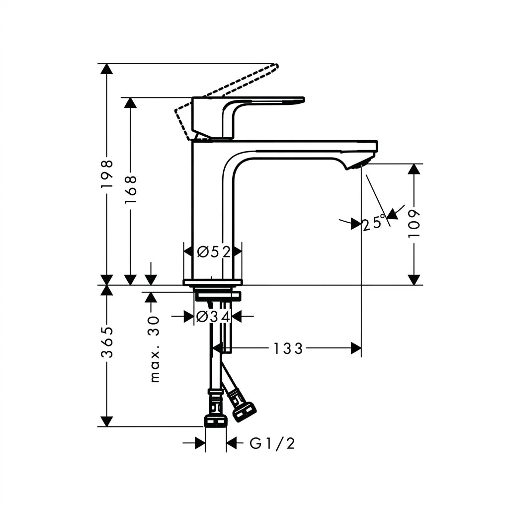 Hansgrohe Rebris E Single Lever Basin Mixer 72561009