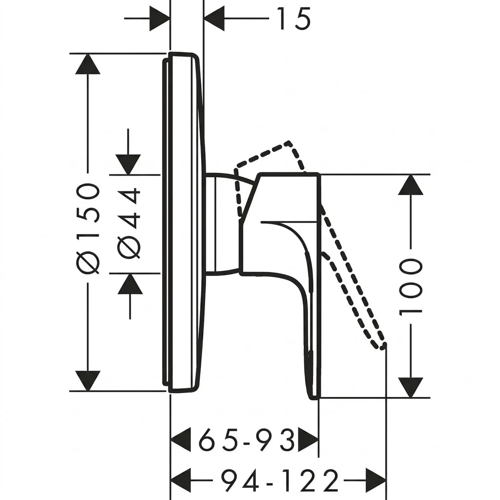 Hansgrohe Rebris E Single Lever Concealed Shower Mixer 72668000