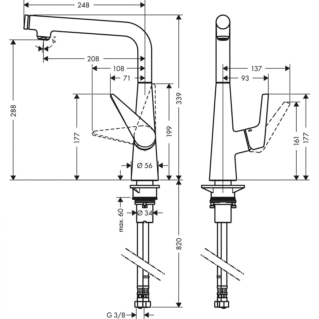 Hansgrohe Talis Select M51 Single Lever Kitchen Mixer 72825000