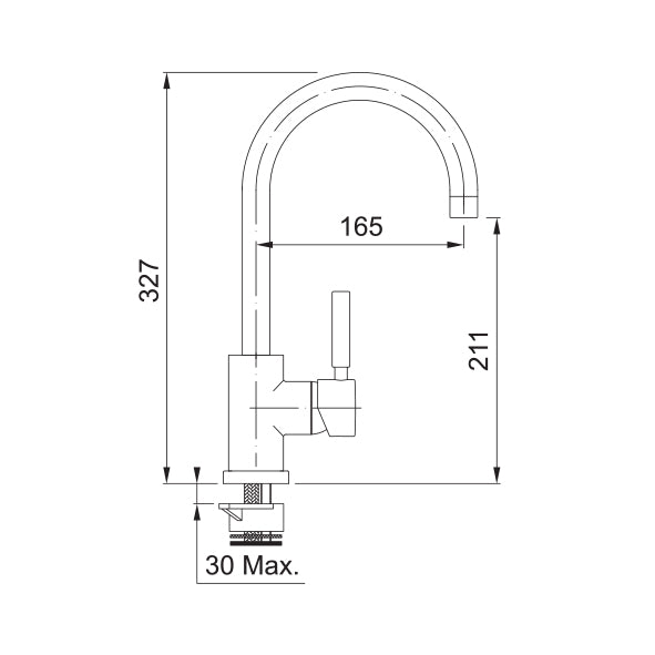 Franke Lula Kitchen Tap U-Shape Swivel Spout - RT505