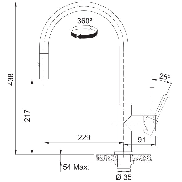 Franke Eos Neo Kitchen Tap U-Shape Pull Out Spray - CT193S