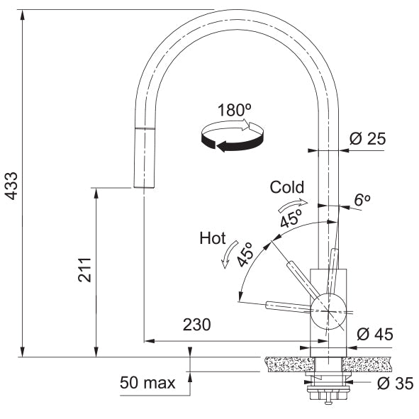 Franke Eos Neo Kitchen Tap Pull Out Nozzle - CT1910S