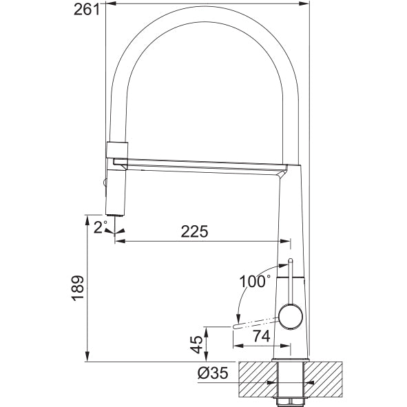 Franke Icon Kitchen Tap Semi Pro Spray