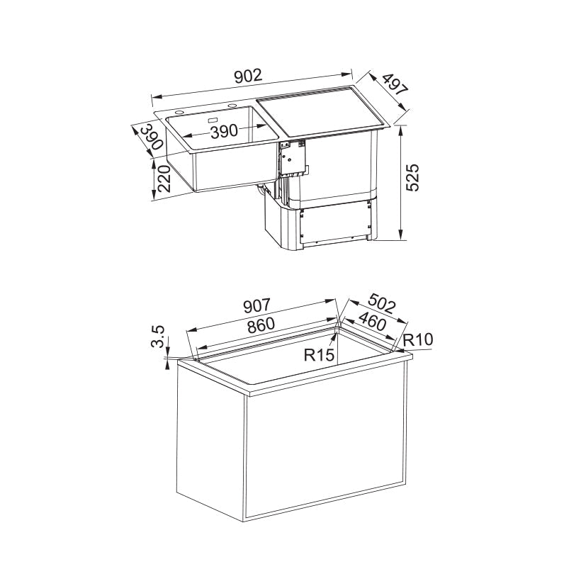 Franke Kitchen Sink Dishwasher Stainless Steel Double Bowl FSDW50