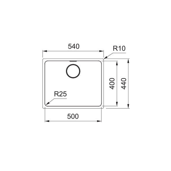 Franke Mythos Kitchen Sink Stainless Steel Single Bowl MYX 110-50