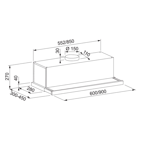 Franke Onyx Hood Built-in Pull Out FPG905