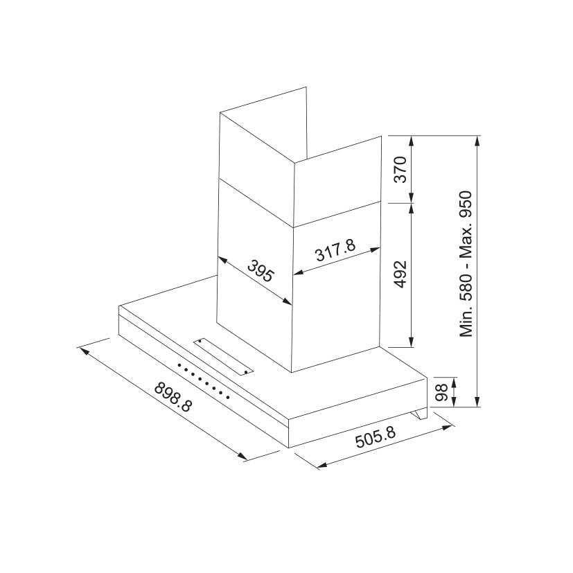 Franke Onyx Hood Wall-mounted T-shape FT922C