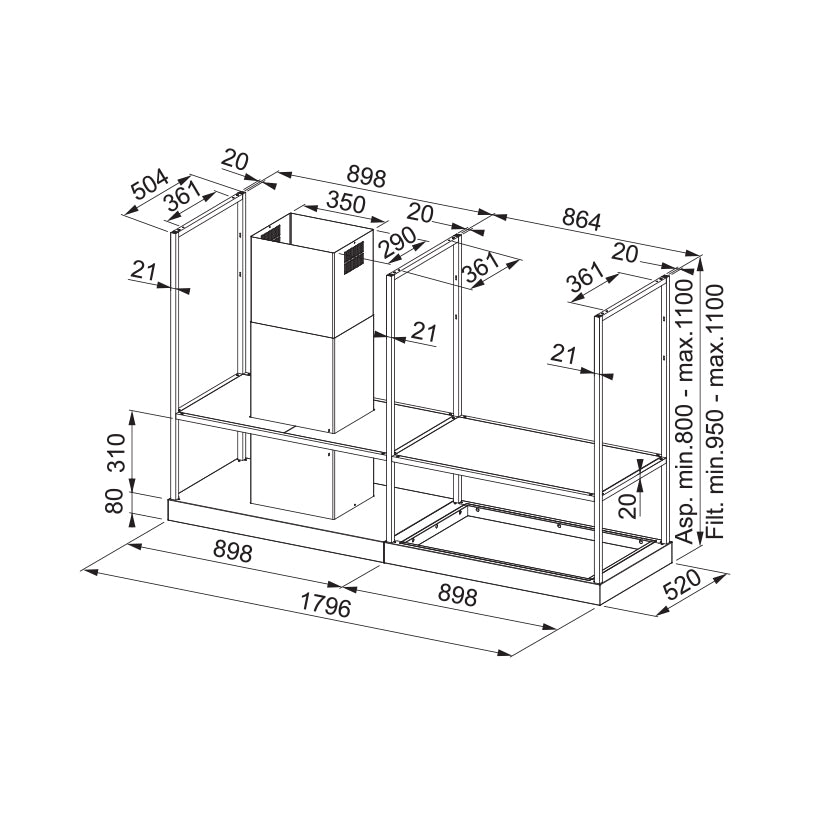 Franke Mythos Hood T-Shelf
