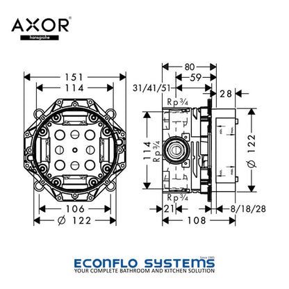 Axor Universal I-Box For Concealed Installation 01700180