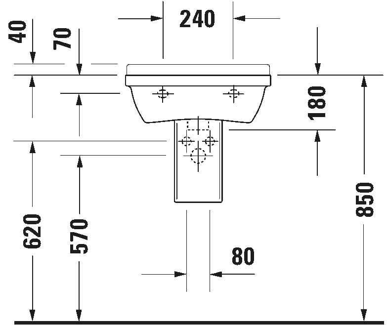 Duravit Starck 3 Wall Hung Wash Basin 0300500000