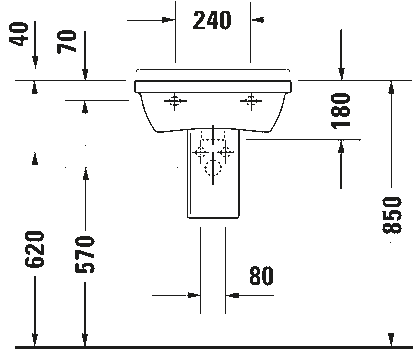 Duravit Starck 3 Wall Hung Wash Basin 0300500000