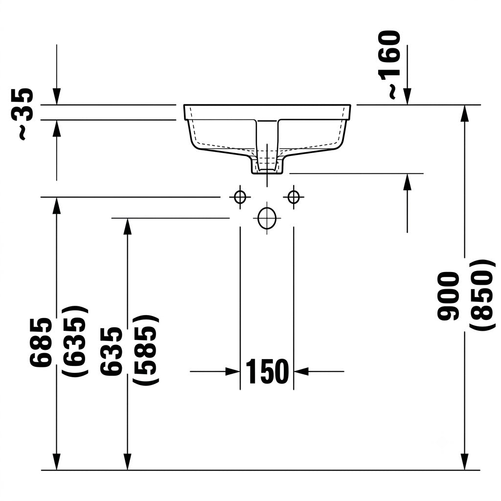 Duravit Vero Undercounter Wash Basin 0330430000