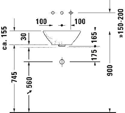 Duravit Bacino Above Counter Wash Basin 0333420000