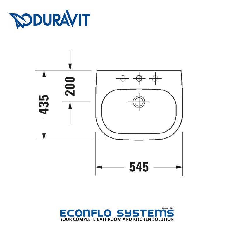 Duravit 
D-Code Countertop 
Wash Basin 
0337540000