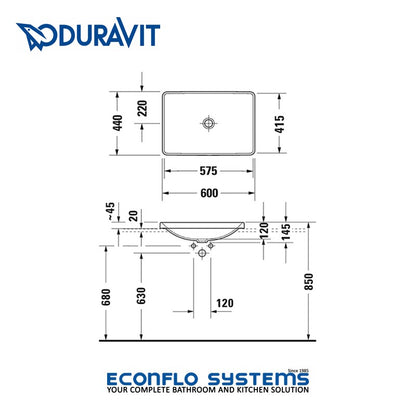 Duravit 
D-Neo Vanity Wash Basin 
0358600079