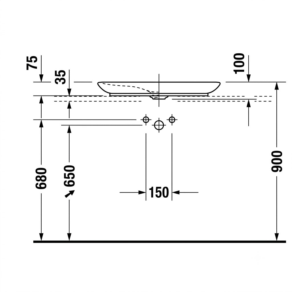 Duravit PuraVida Countertop Wash Basin 0370700000