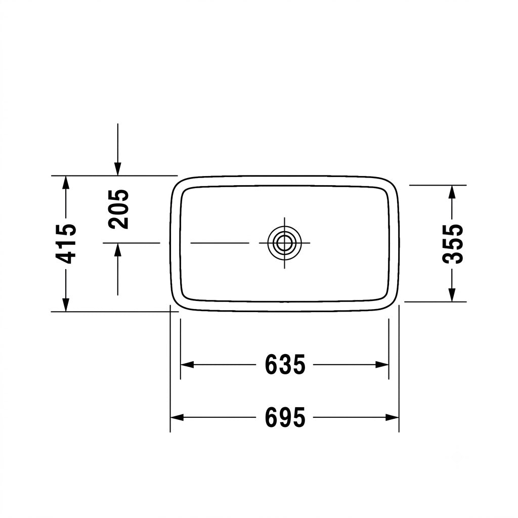 Duravit PuraVida Countertop Wash Basin 0370700000