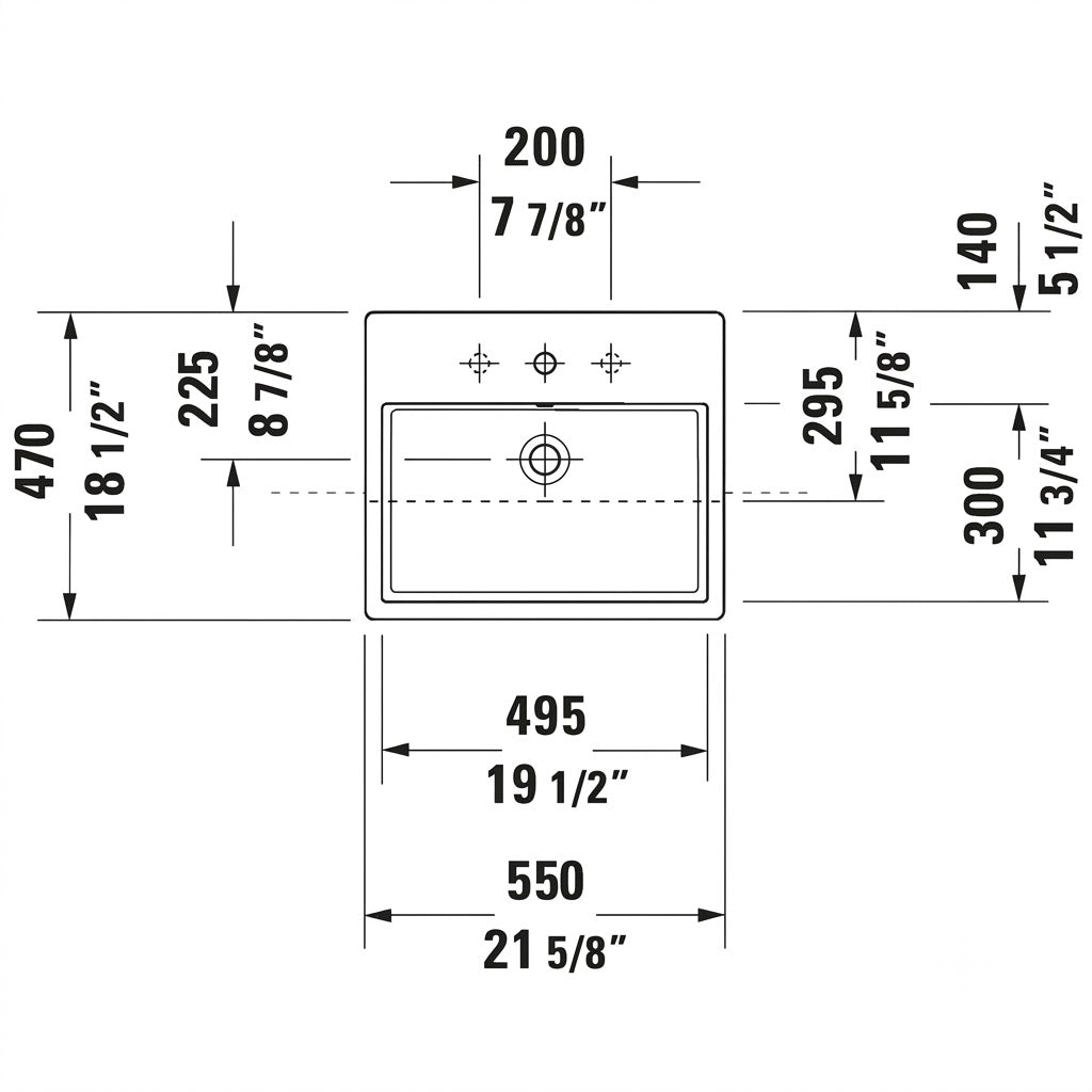 Duravit Vero Air Semi-Recessed Basin 0382550000