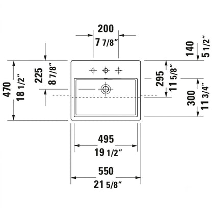 Duravit Vero Air Semi-Recessed Basin 0382550000