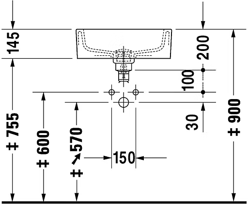 Duravit Starck 1 Above Counter Wash Basin 0446480000