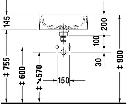 Duravit Starck 1 Above Counter Wash Basin 0446480000